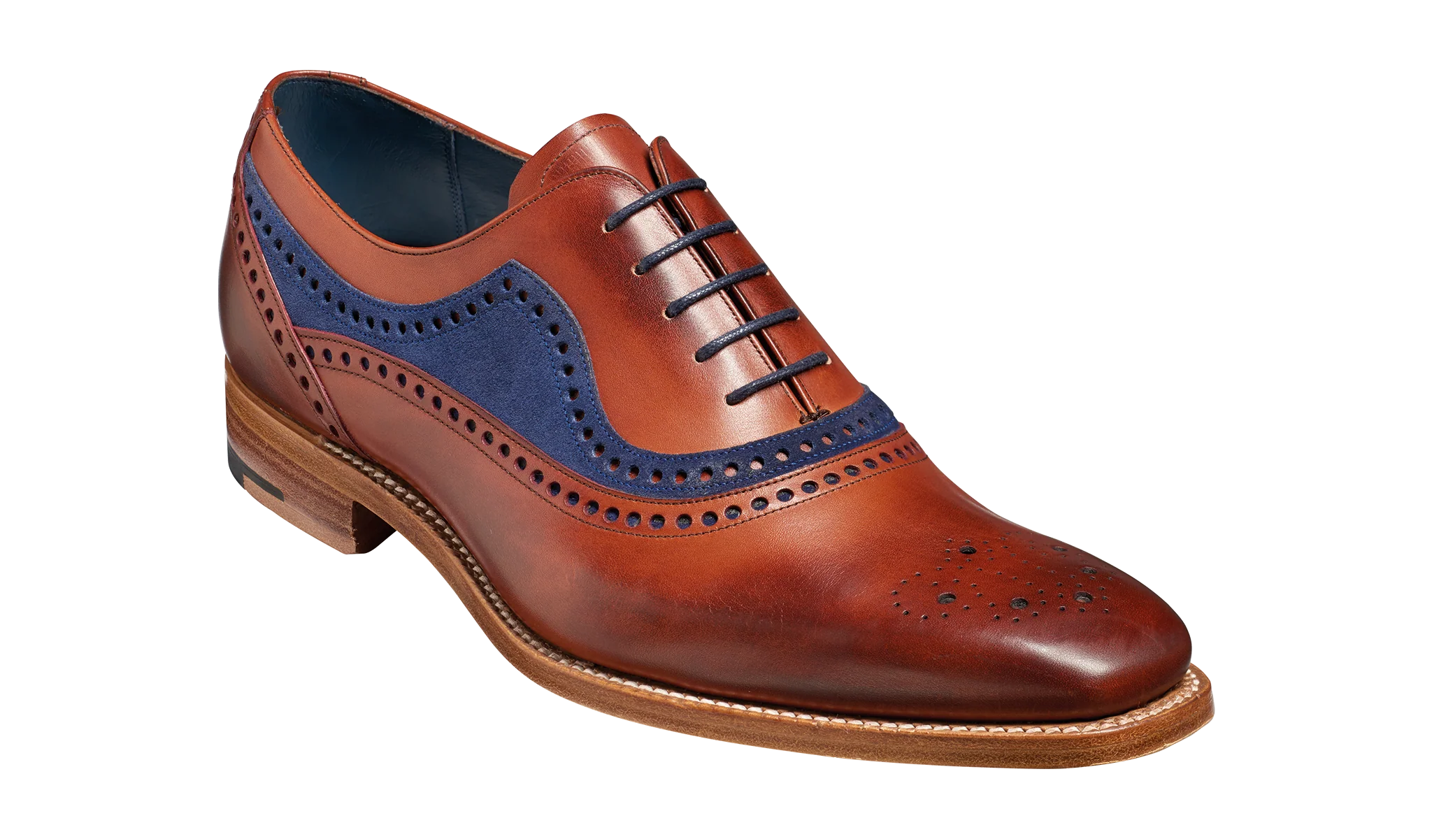 Brandon - Rosewood Calf / Navy Suede
