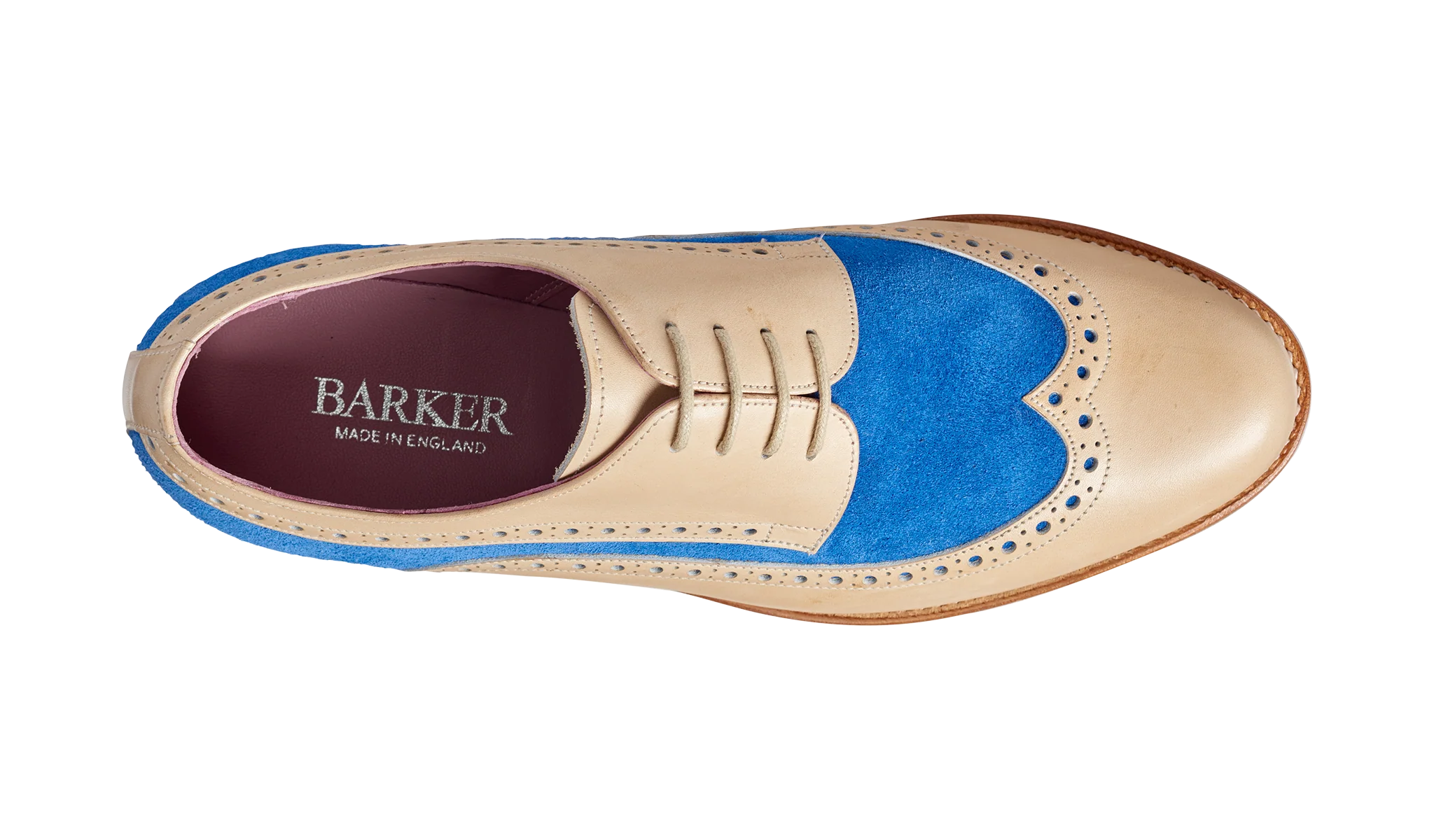 Cassie - Beige Calf / Sky Blue Suede - Image 3