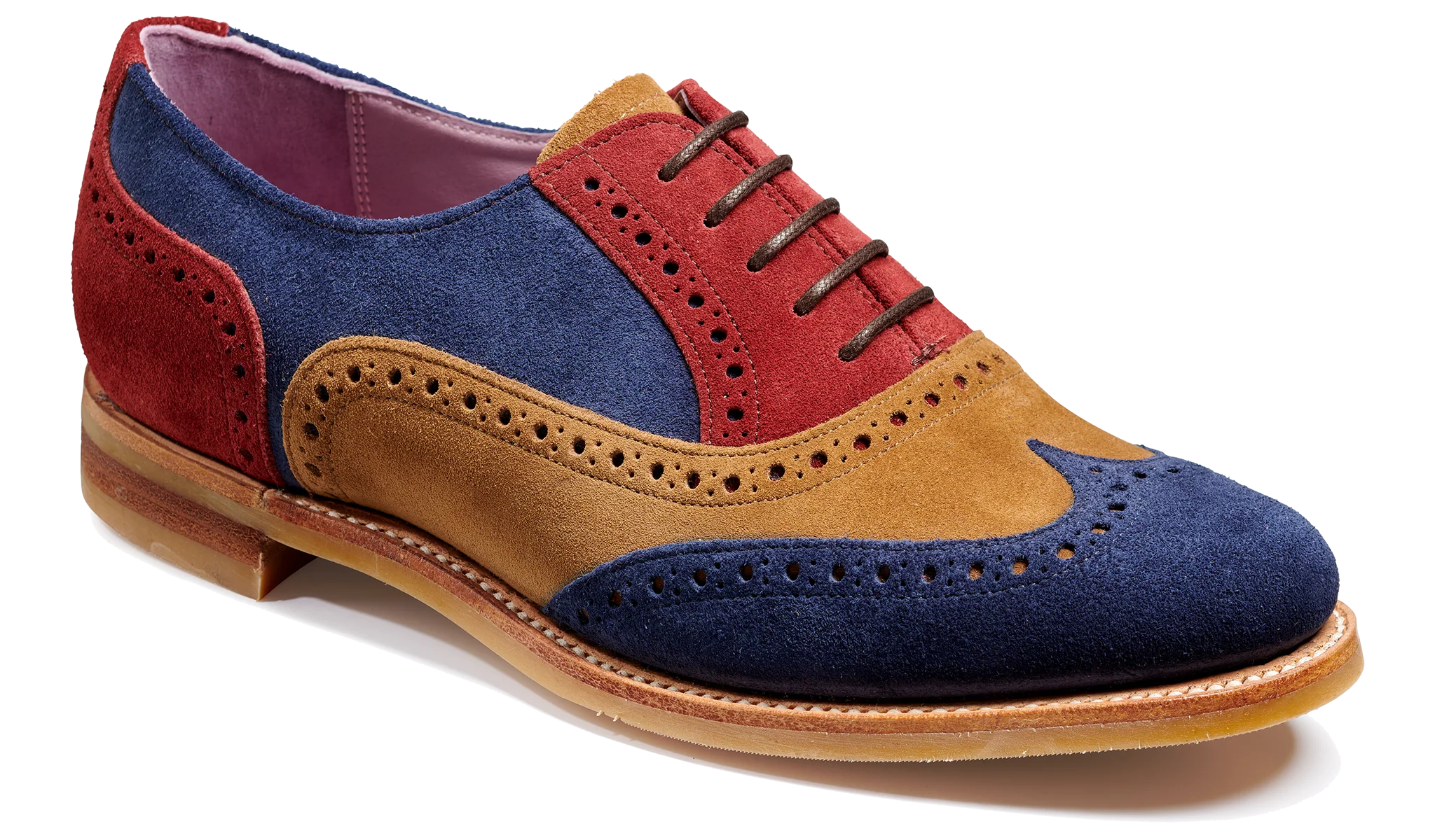 Fearne - Burgundy / Navy / Sand Suede