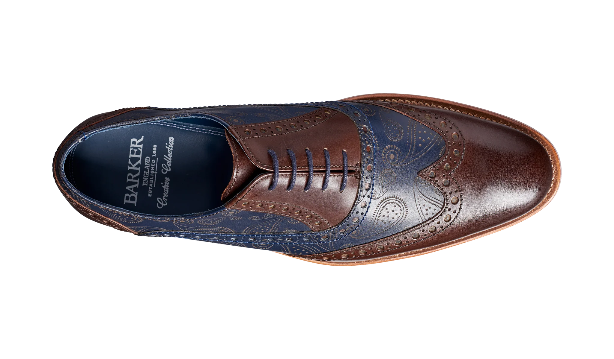 Grant - Walnut / Navy Calf / Paisley Laser - Image 3