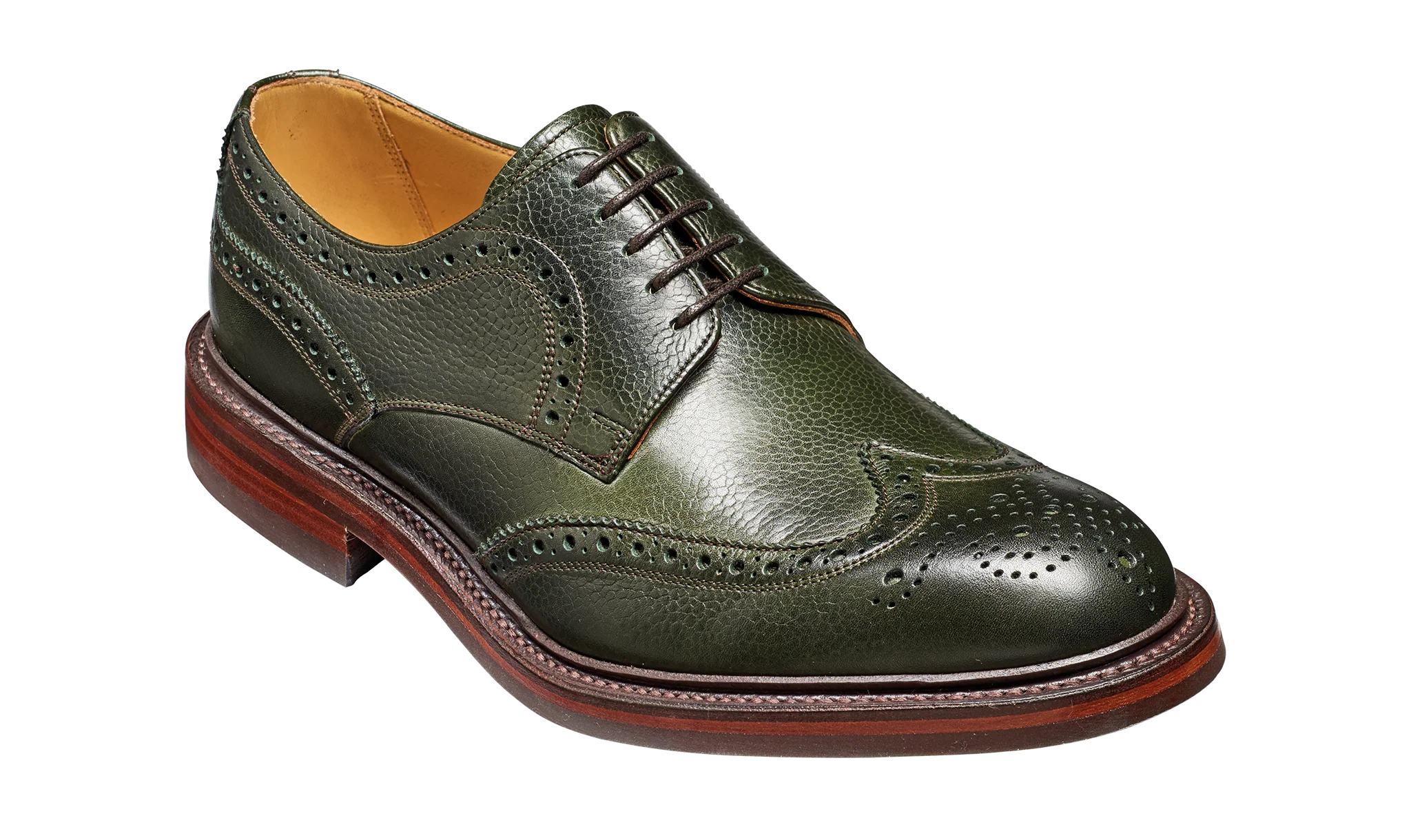 Kelmarsh - Olive Green Grain Wingtip Brogue
