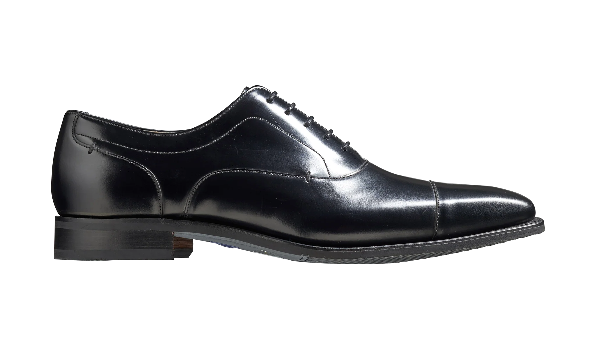 Liam - Black Hi-Shine Toe Cap Oxford - Image 2