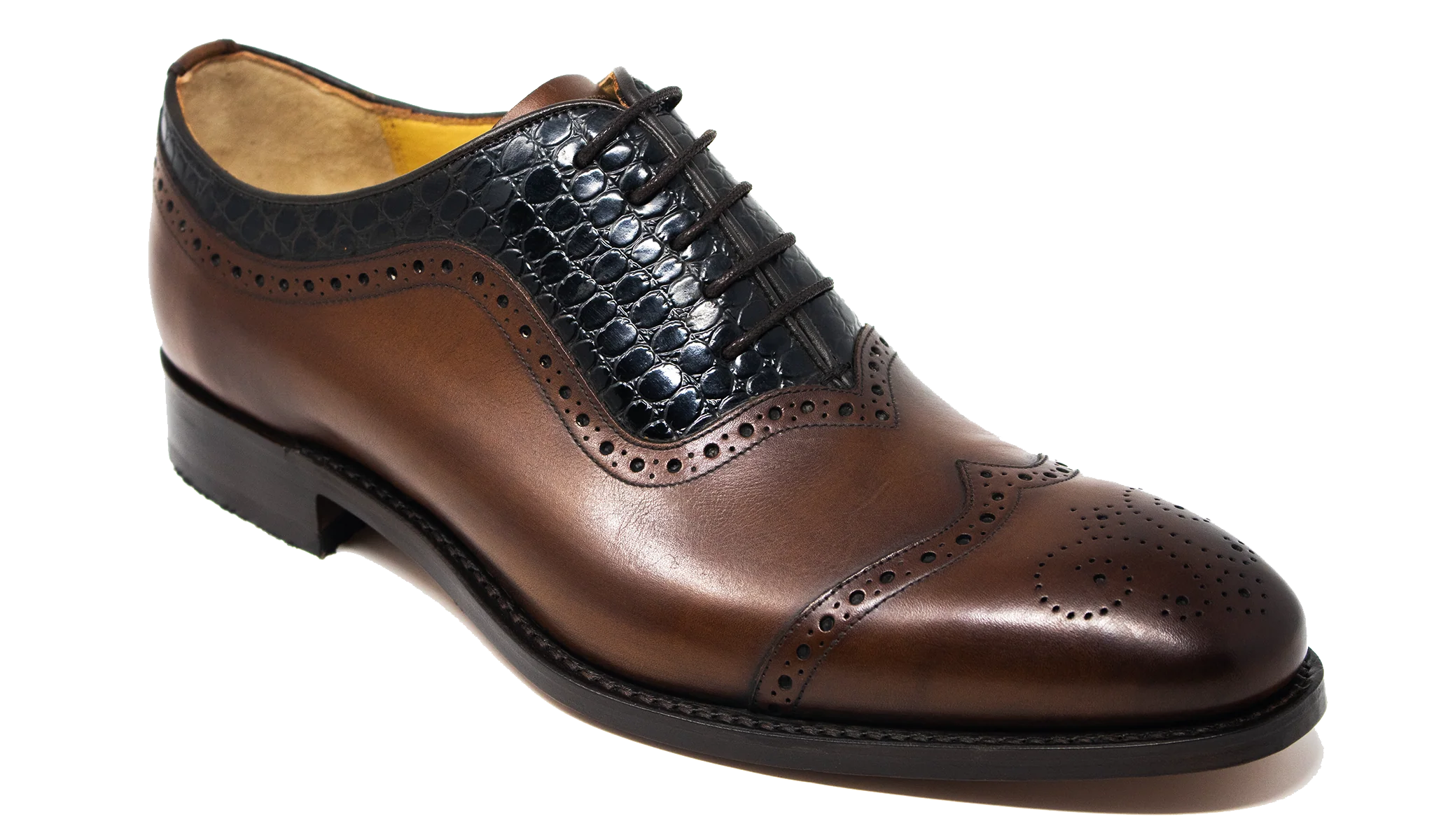 Nicholas - Walnut Calf Navy Alligator