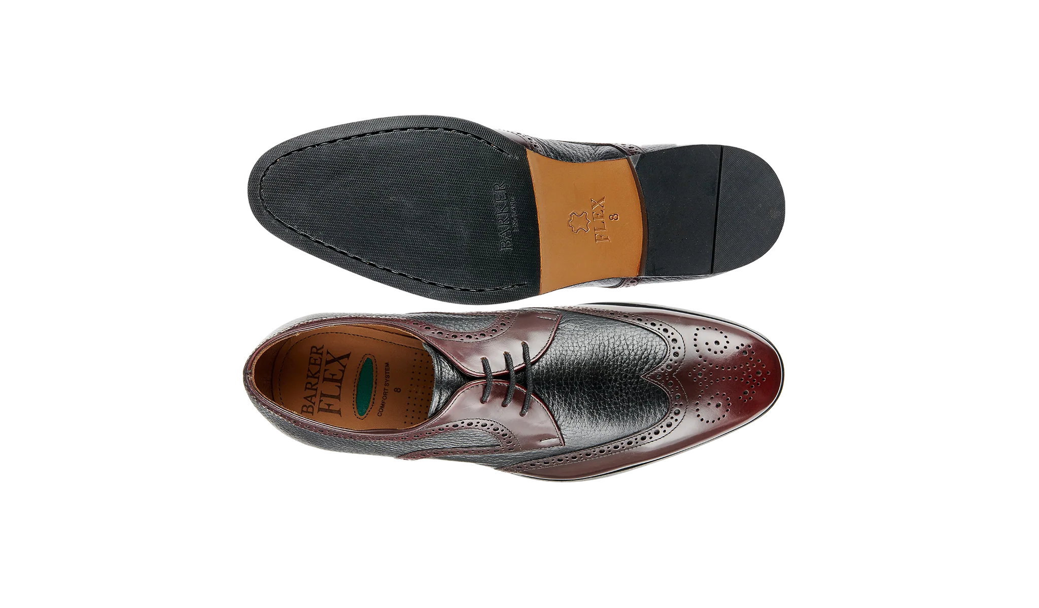 Salcombe – Burgundy Hi-Shine / Black Deer Skin - Image 4