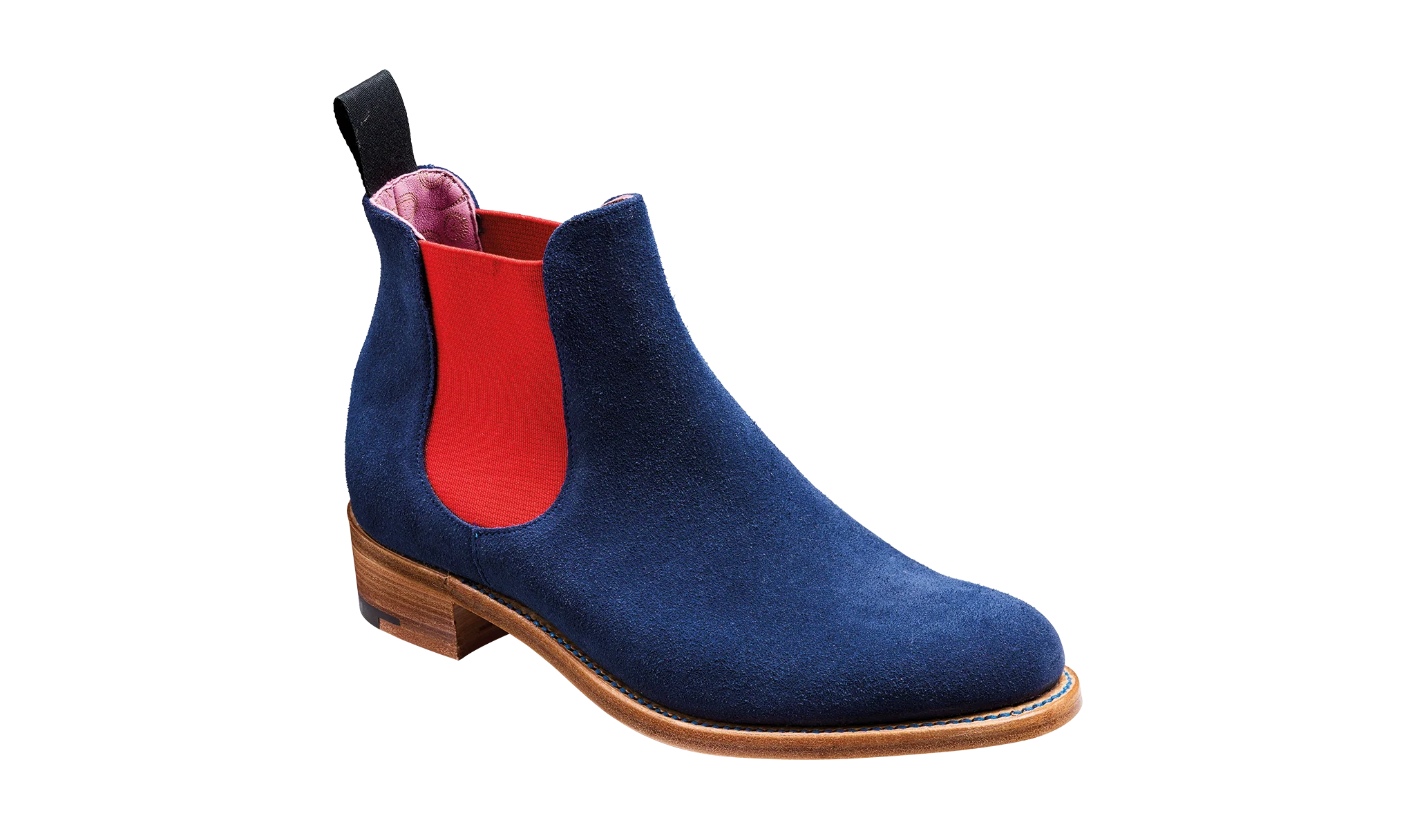 Violet - Navy Suede / Red Elastic