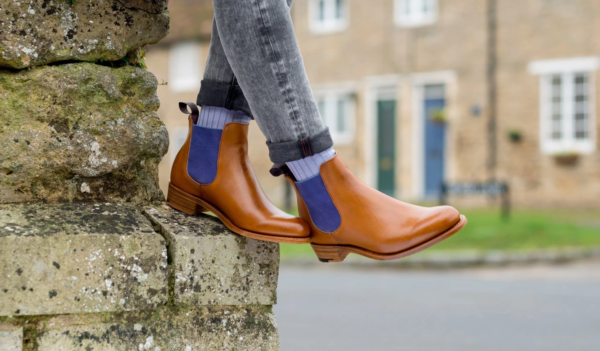 Violet - Navy Suede / Red Elastic - Image 5